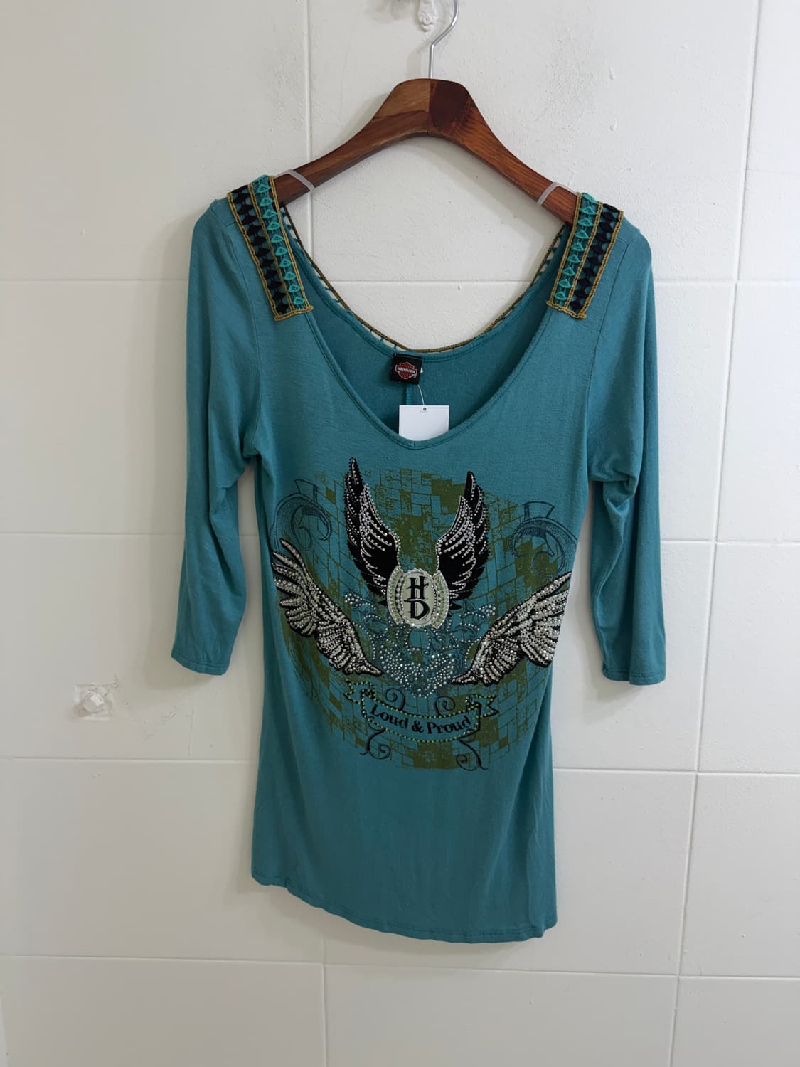 (상의 세트) 할리데이비슨 히피 큐빅 롱슬리브 + 옐로우 히피 나시 상품이미지4