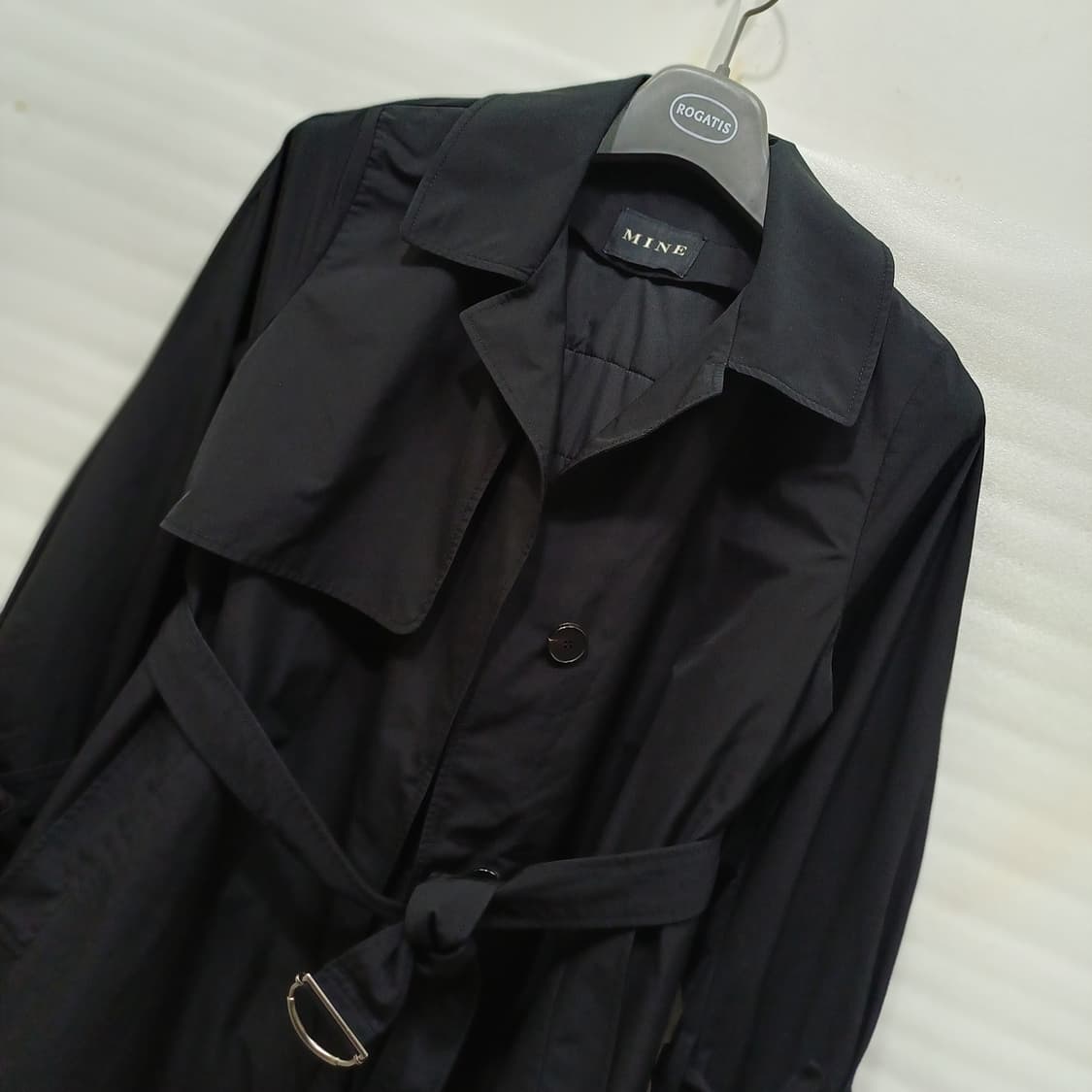 한섬 마인 트렌치 코트 여성 XS S 내피탈부착 블랙 사랑봉봉 상품이미지4