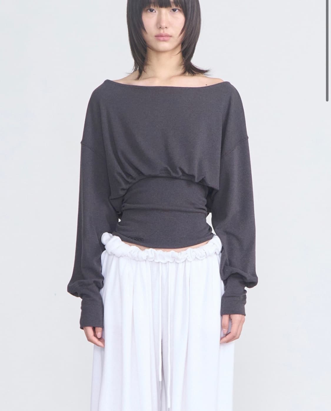 CERRIC Draped Back Top_ Charcoal 상품이미지2
