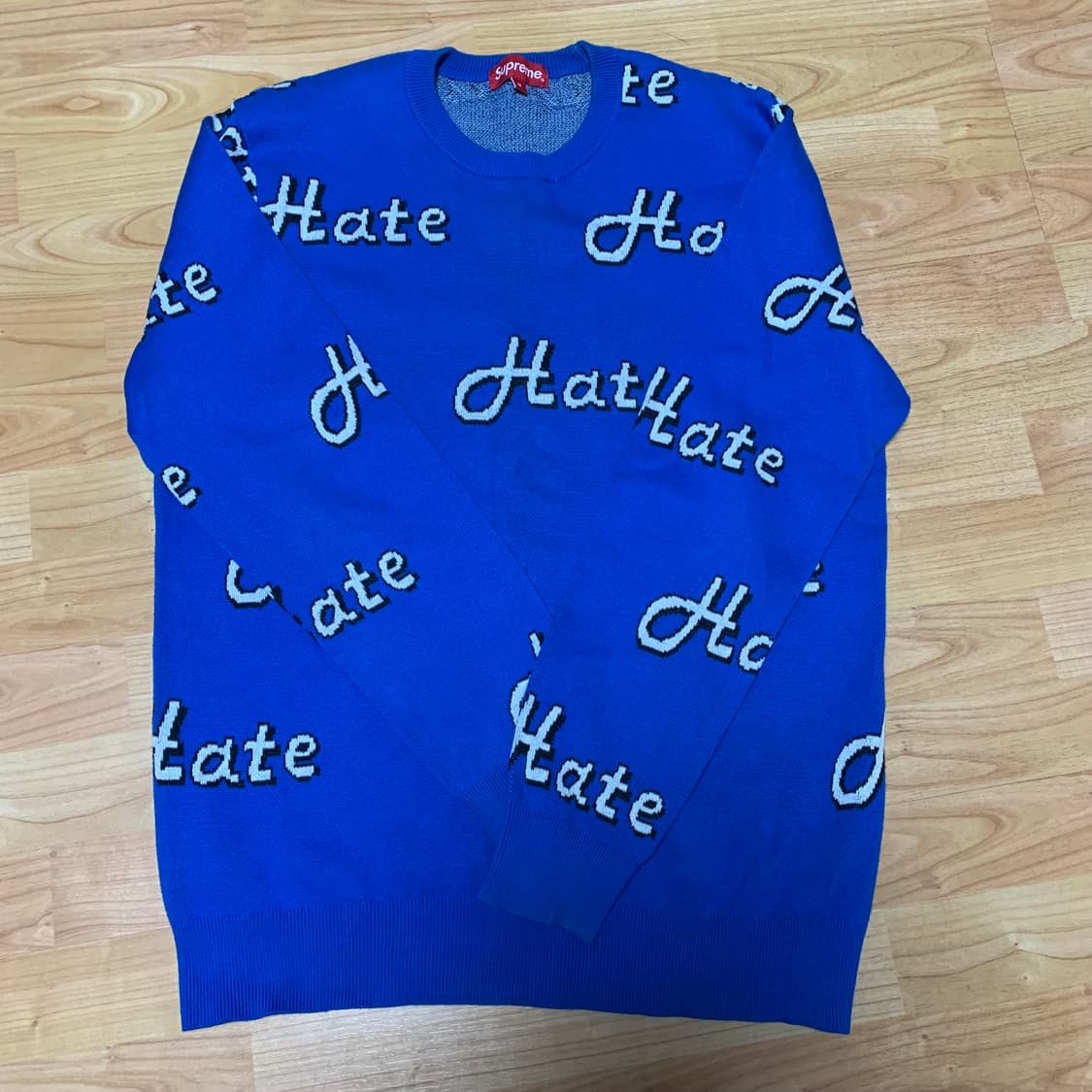슈프림 13FW 헤이트 스웨터 니트 블루 미디엄 상품이미지2
