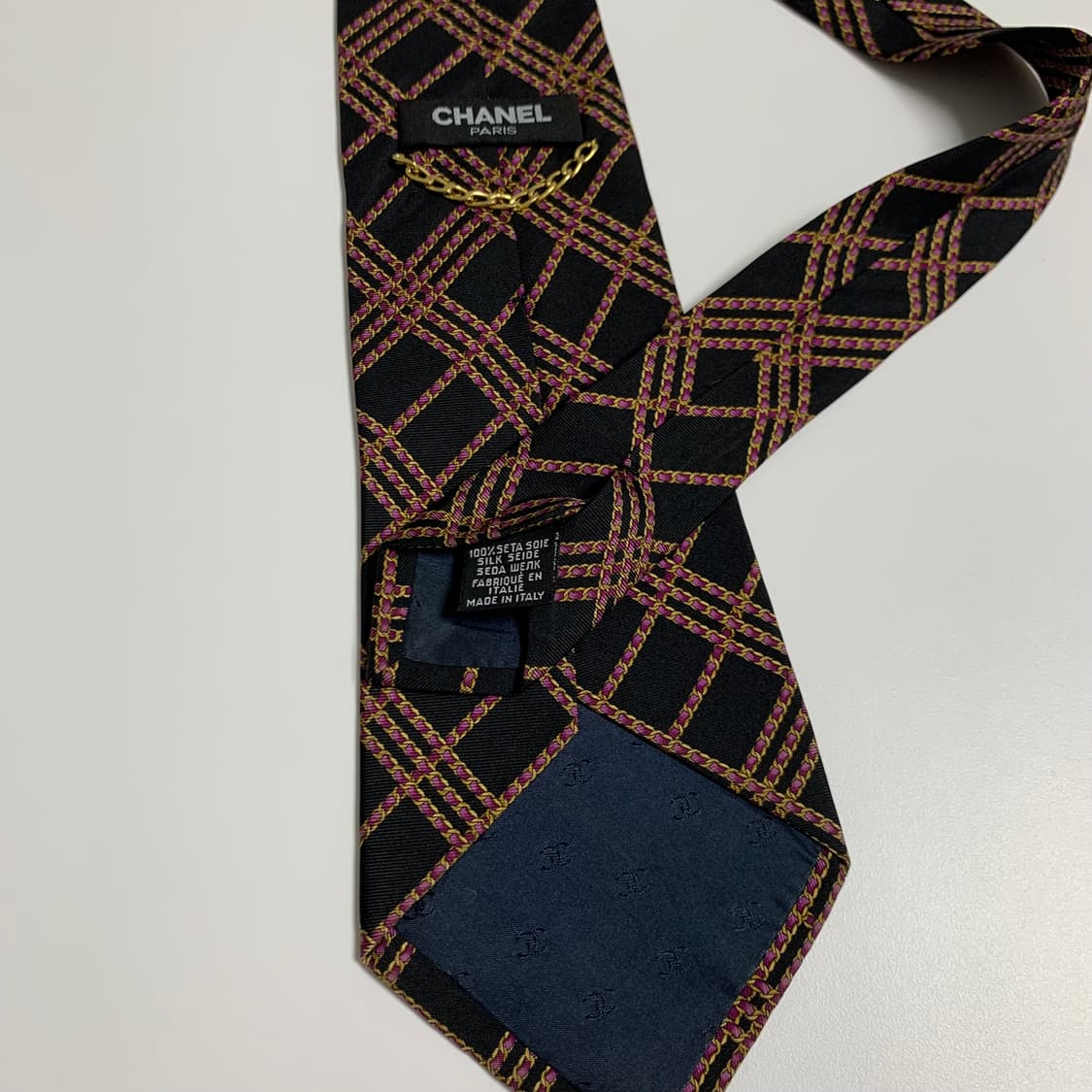 샤넬(CHANEL) 블랙 명품 이태리 100실크 명품넥타이 최상급 상품이미지7