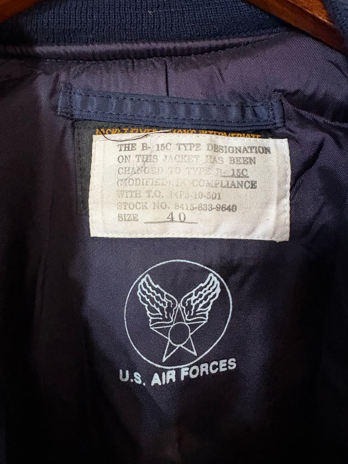 80's USAF B-15C (modified) Flight Jacket 상품이미지7