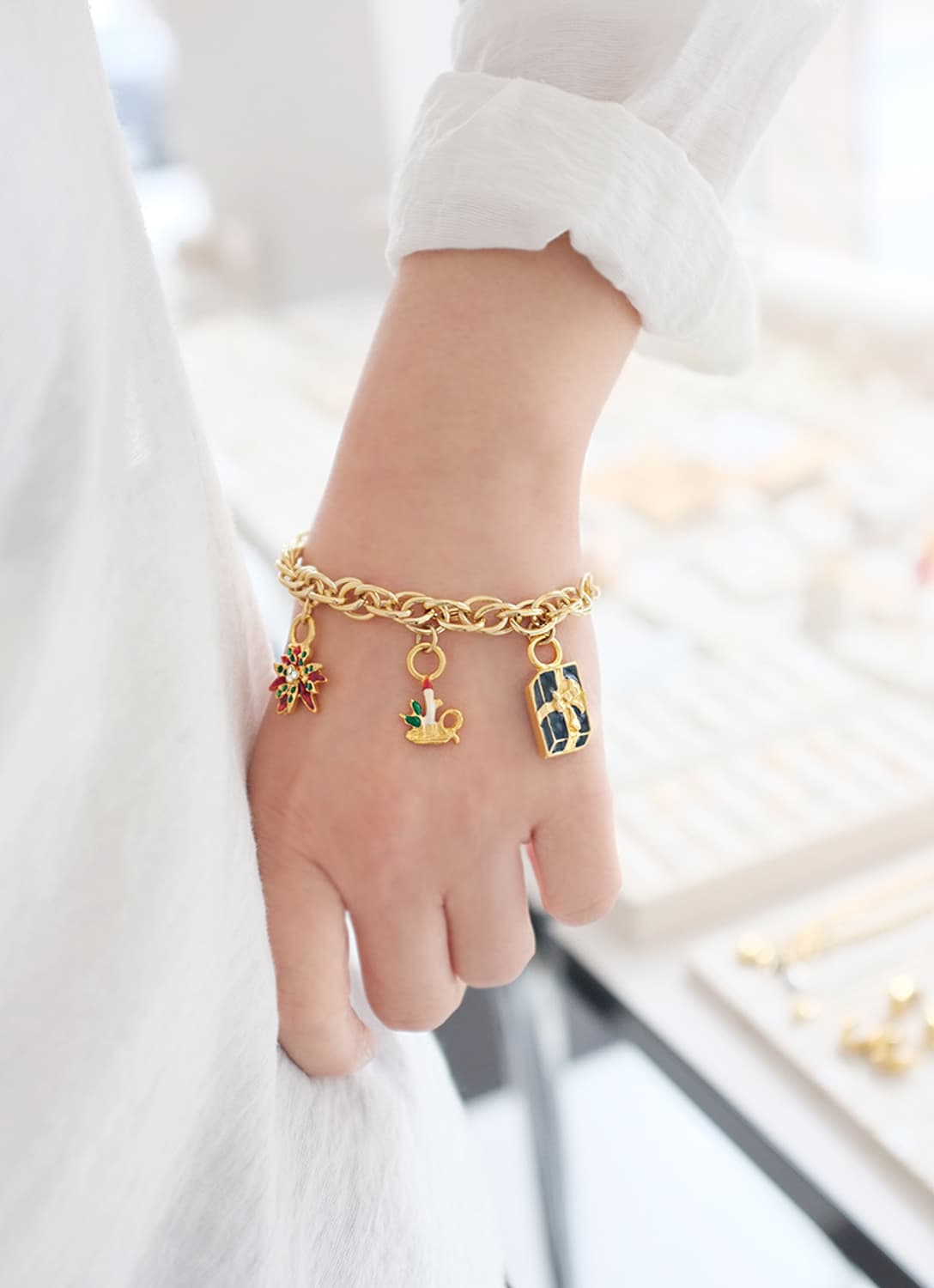 1980s 크리스마스 참 빈티지 팔찌 상품이미지1