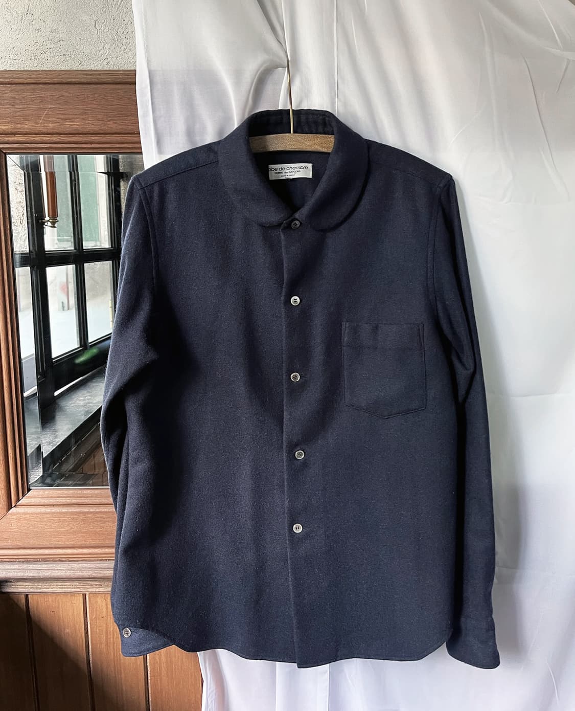 COMME DES CARCONS navy wool shirt 상품이미지6