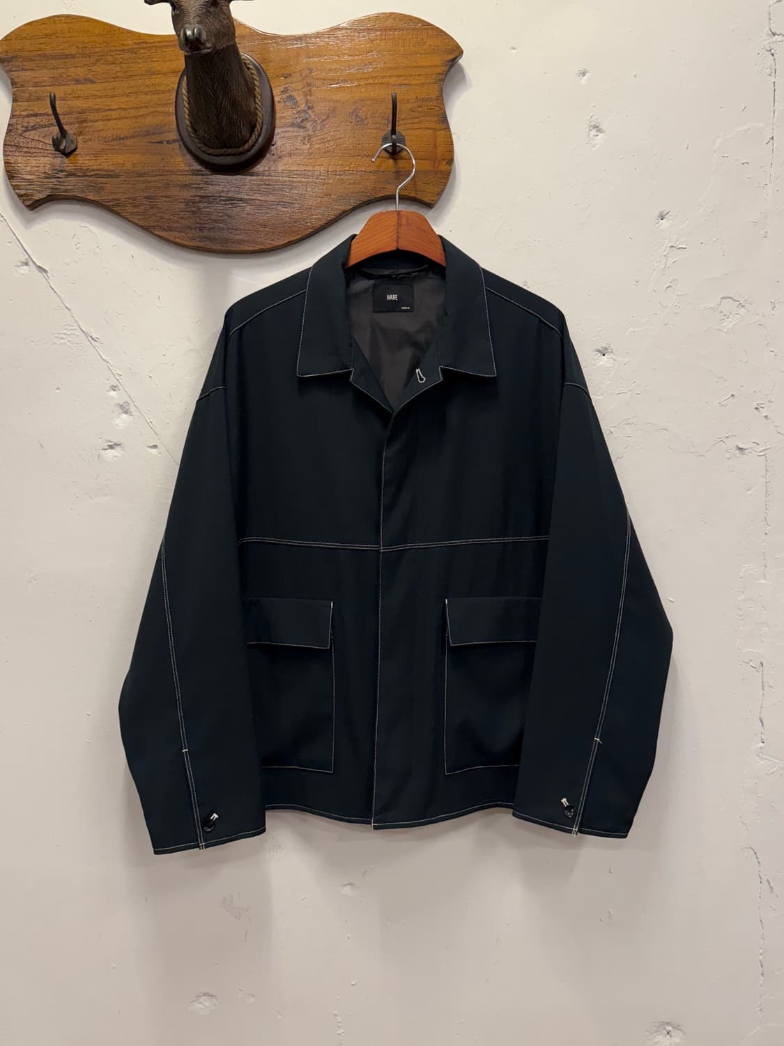 L) HARE Contrast Stitch Work Jacket 상품이미지2