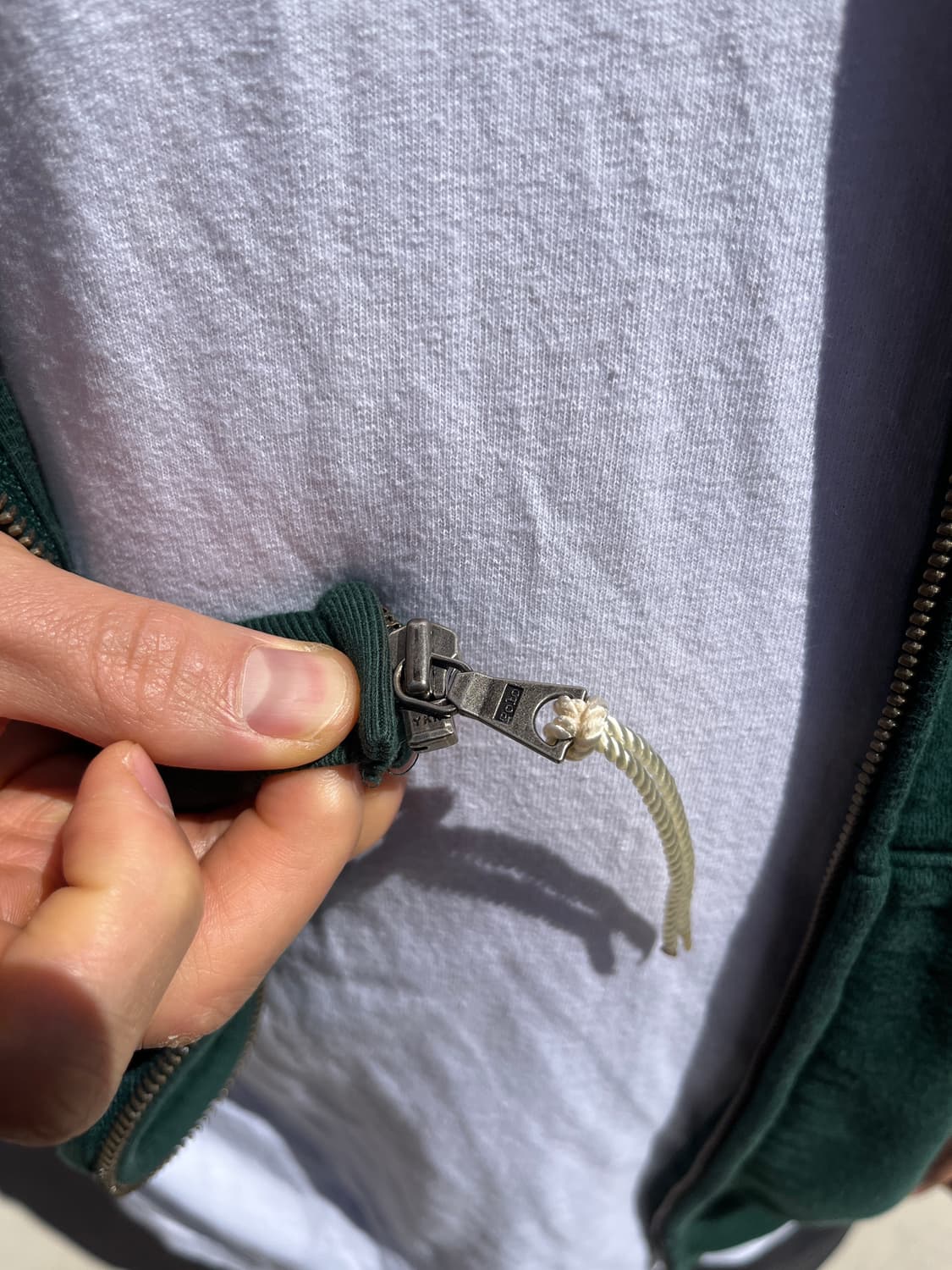 90s 폴로 랄프 로렌 포니 로고 써멀 후드집업 (made in USA) 상품이미지5