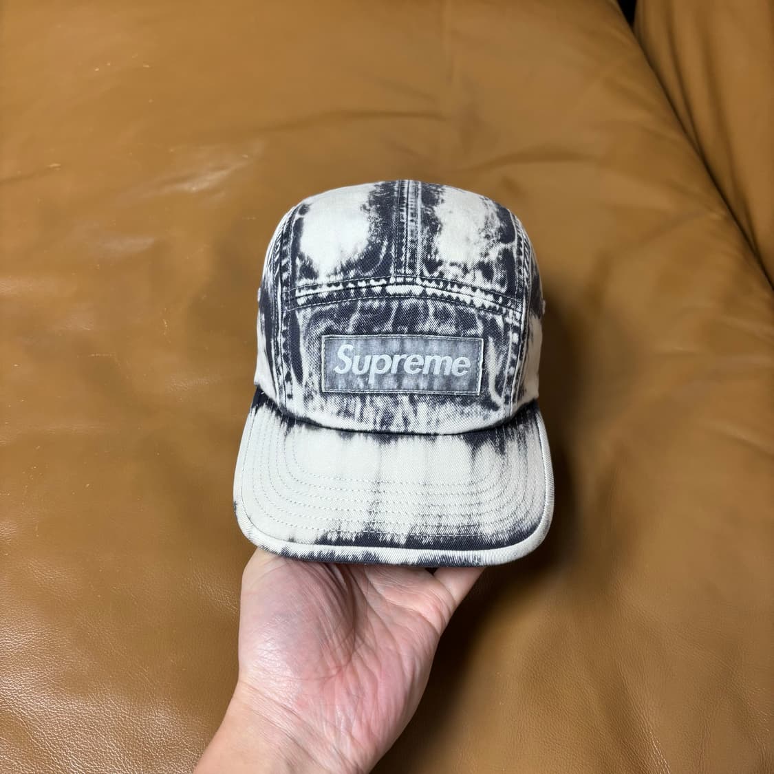 슈프림 캠프캡 모자 박스로고 워시드 블랙 상품이미지2