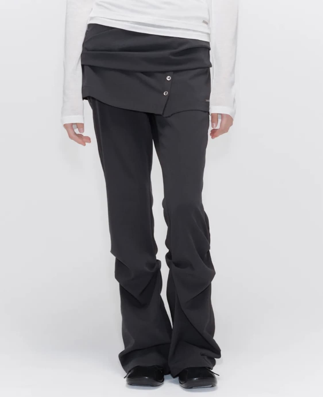 미세키서울 Draped shirt skirt pants 차콜 상품이미지1