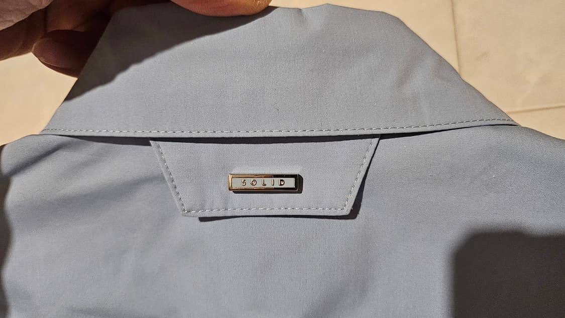 [48] 솔리드옴므 백로고 블루 긴팔 셔츠 상품이미지3