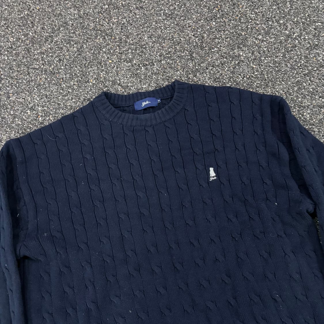 예일 네이비 케이블 니트 상품이미지2