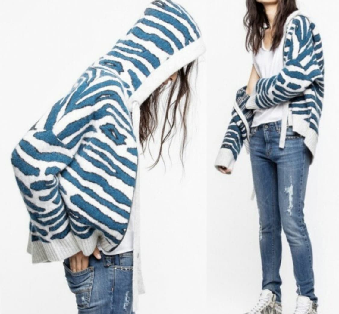 쟈딕앤볼테르 Zadig&Voltaire 지브라 패턴 니트 가디건 상품이미지1