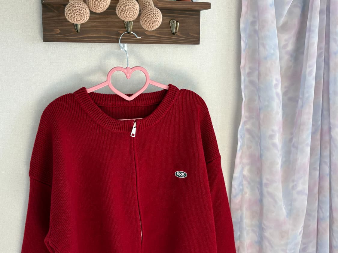 레드 집업 카디건 상품이미지2