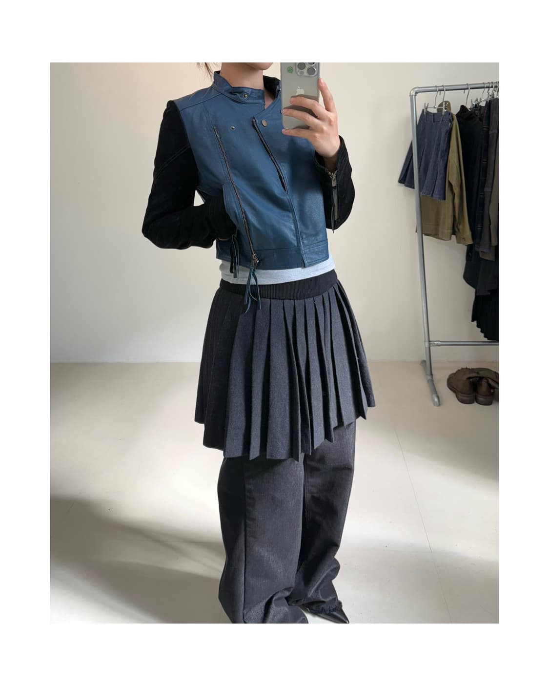 Lily brown 돈피 레더 자켓 상품이미지5