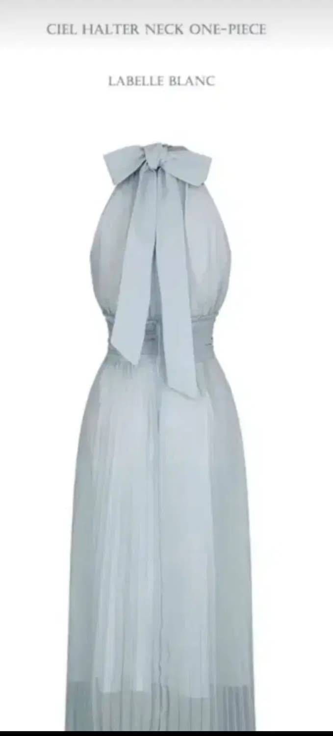 라벨르블랑 시엘 홀터넥 원피스 블루 상품이미지1
