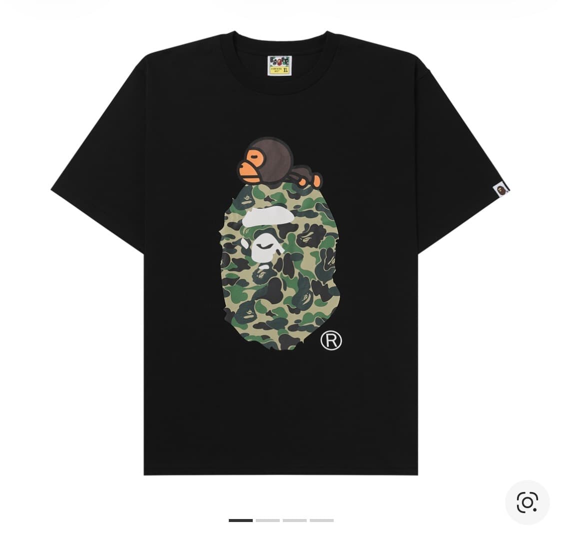 베이프 ABC 카모 마일로 온 빅 에이프 티셔츠 블랙 그린 상품이미지4