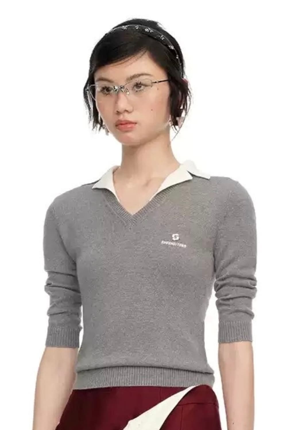 슈슈통 카라 니트 그레이  6사이즈 상품이미지3