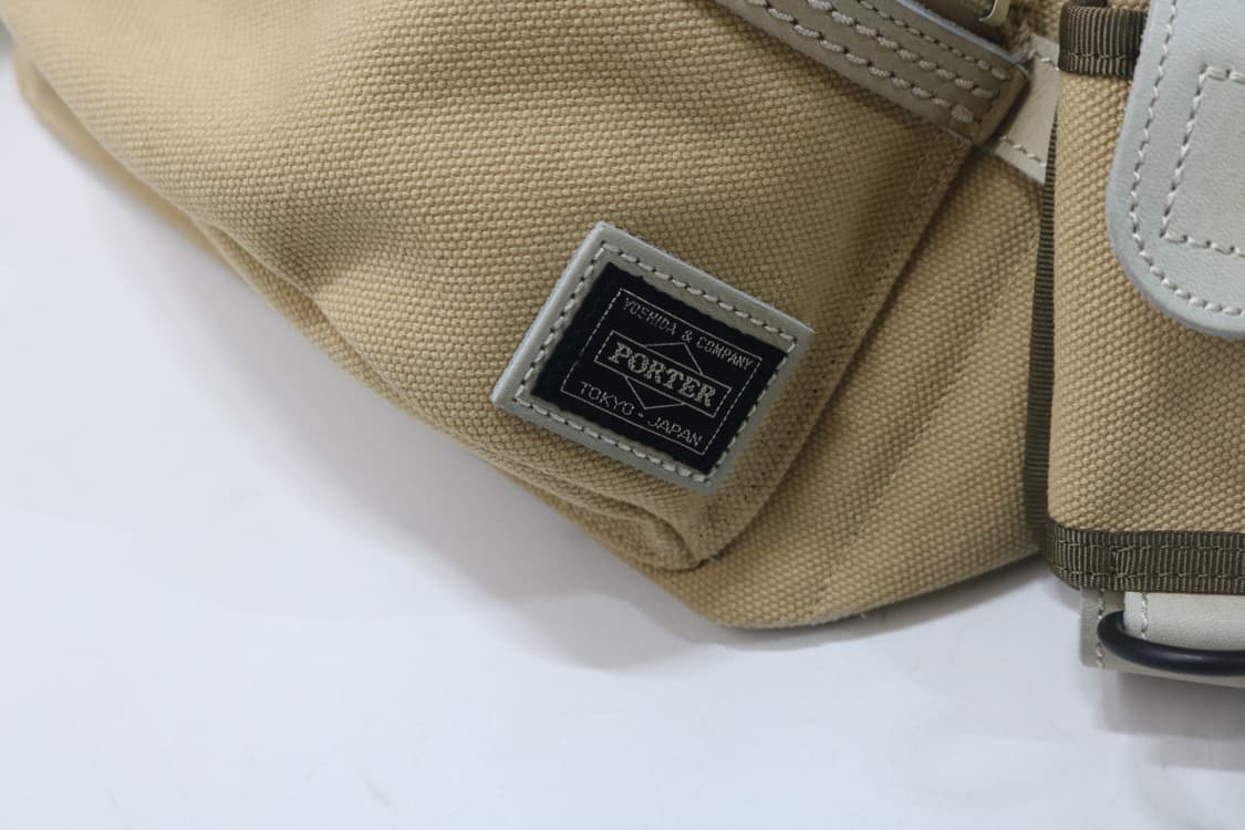 포터 캔버스 레더 배색 힙색 상품이미지3