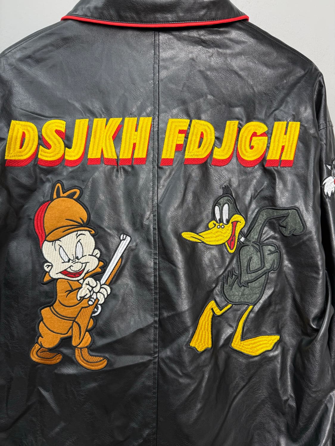 빈티지 루니툰즈 카툰 로고 레더 자켓 H2031 상품이미지8