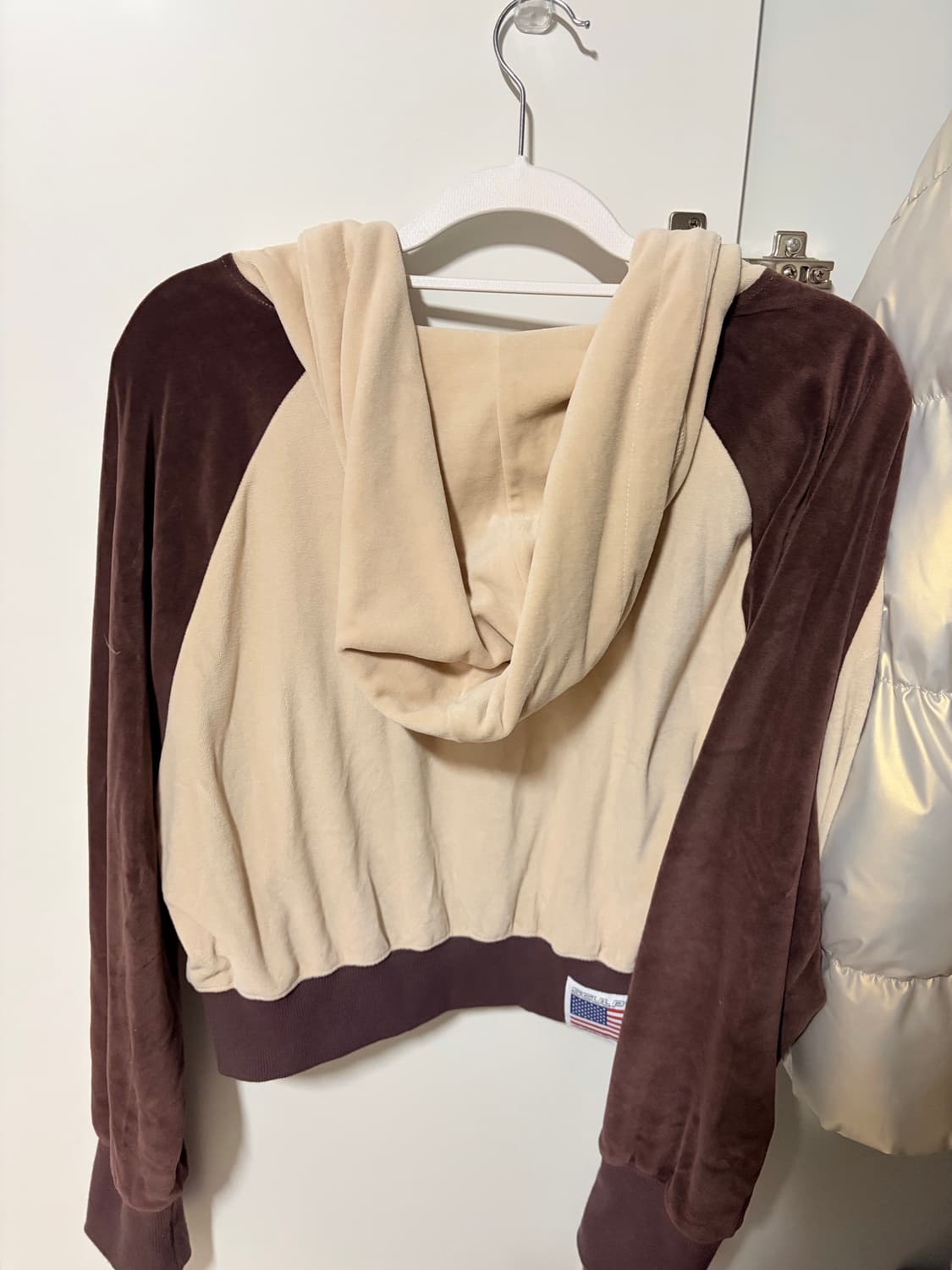 스컬프터 벨루어 후드집업 베이지브라운 상품이미지5