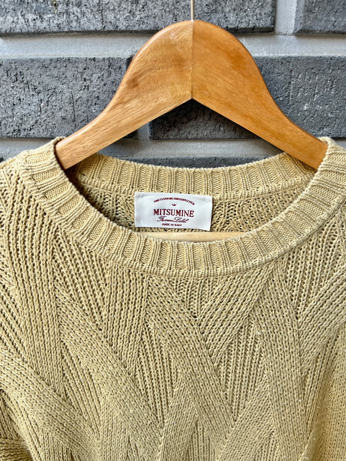 Mitsumine 케이블 롱슬리브 스웨터 버터베이지 상품이미지6