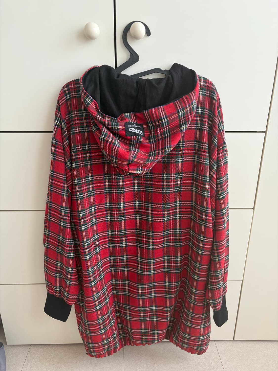 타탄체크 후드 탑 상품이미지2