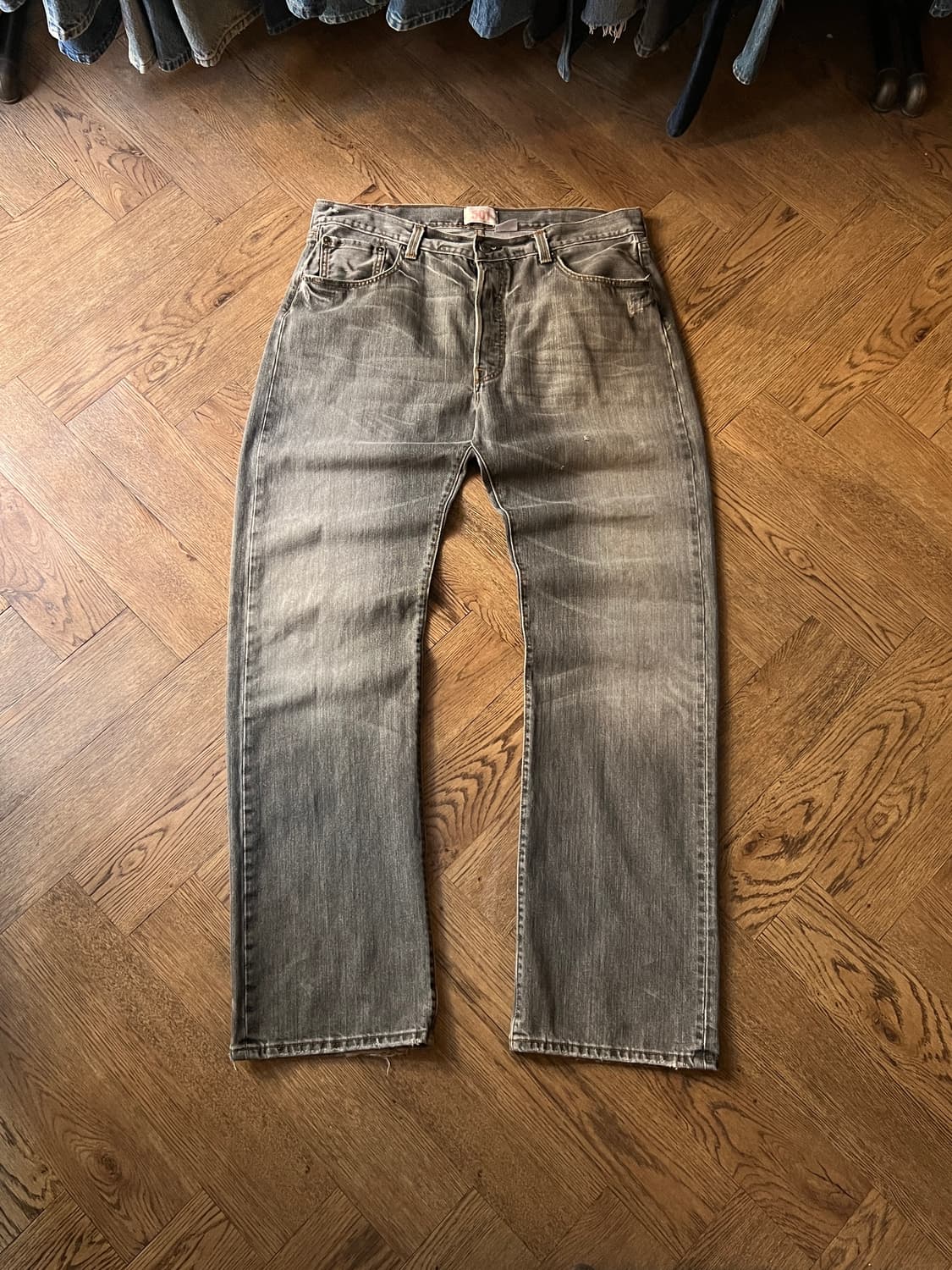 [38]00's 리바이스 501 USA 그레이 워싱 데님 팬츠 상품이미지1