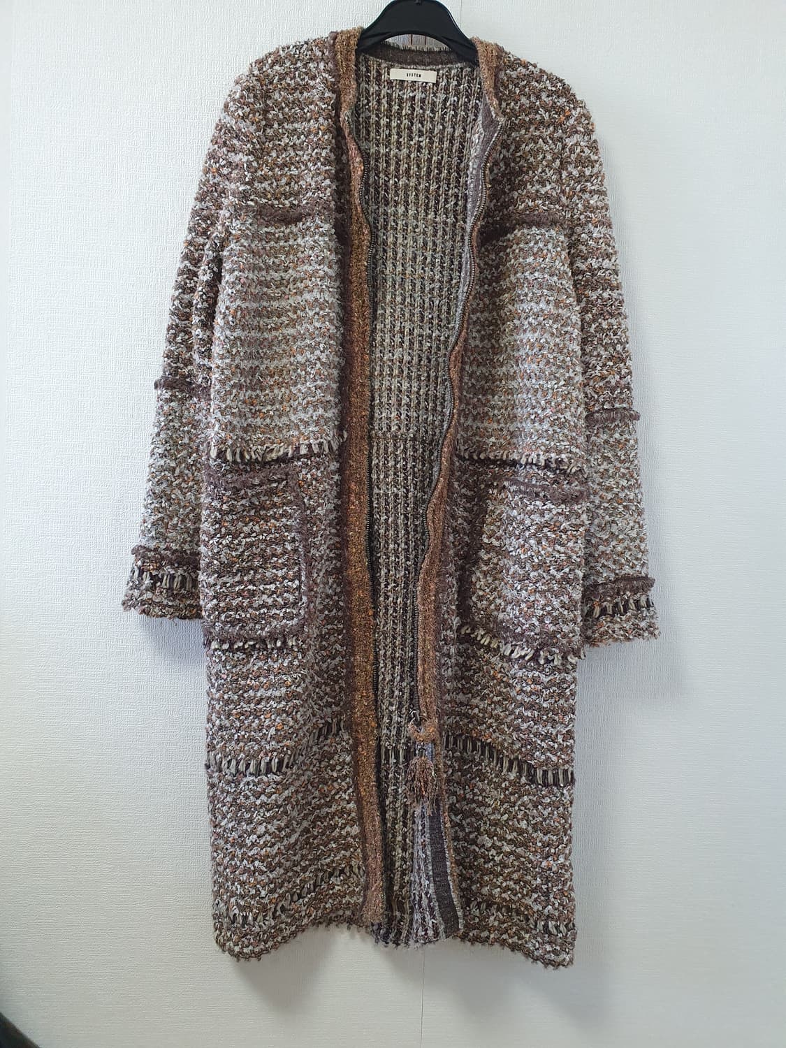 한섬 시스템 롱니트코트 상품이미지1