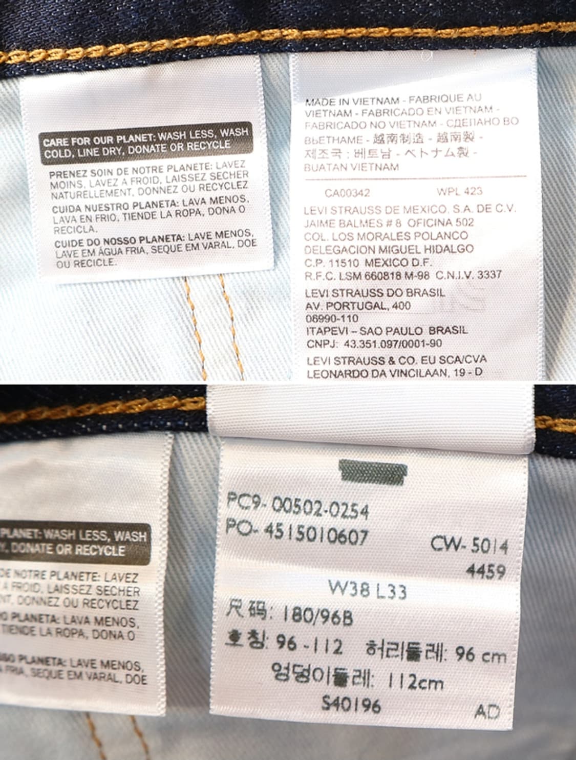 LEVIS 리바이스 502 인디고 진청 데님 38사이즈 새제품 상품이미지8