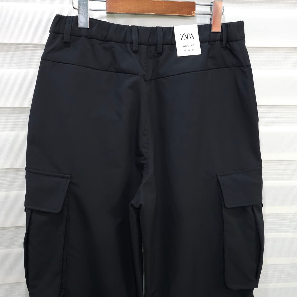 미사용품 자라 블랙 와이드 카고팬츠- M 상품이미지6