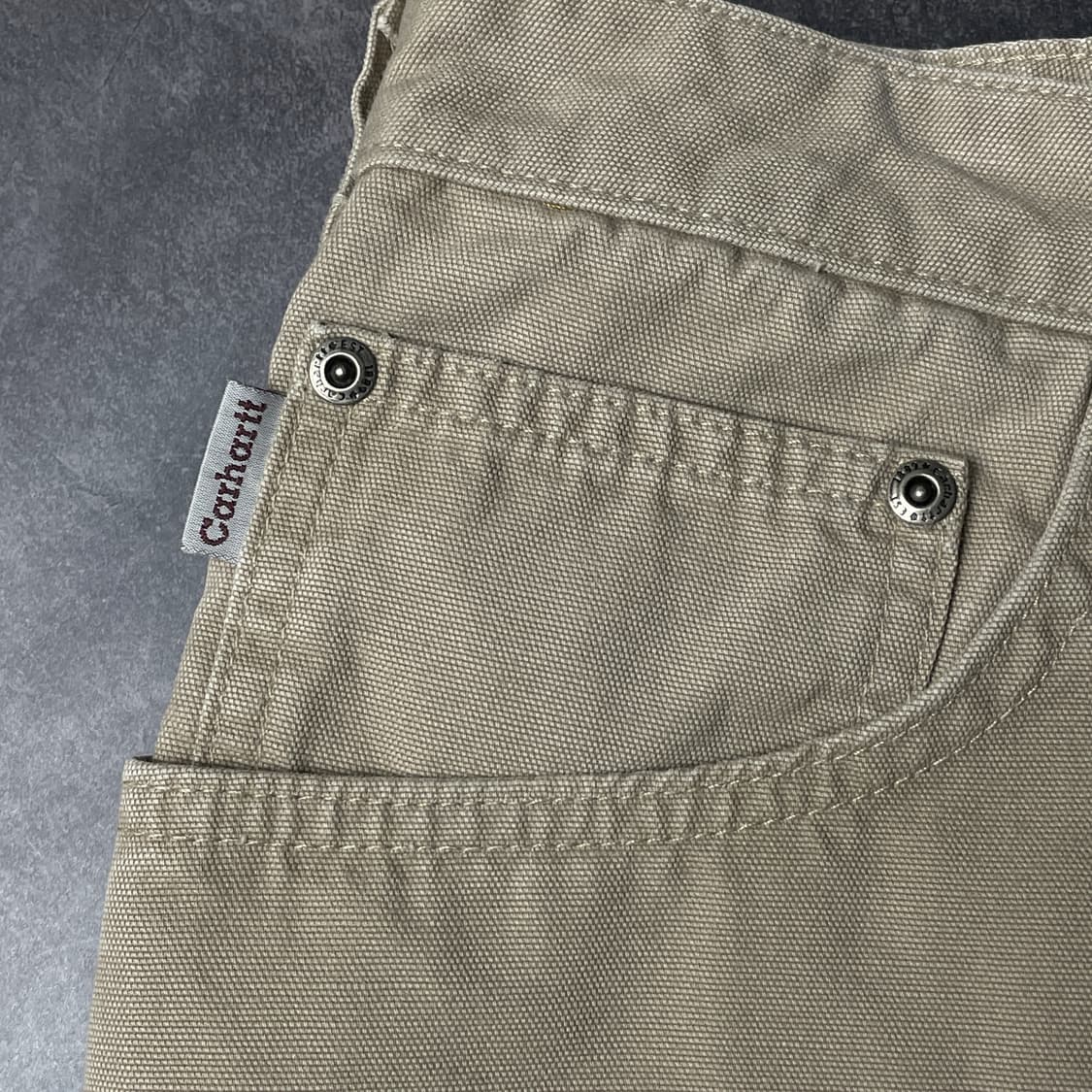 CARHARTT 칼하트 베이지 캔버스 유틸리티 하프팬츠 A01014 상품이미지4