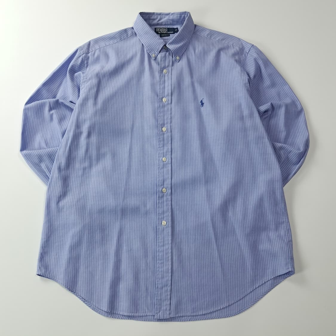 CK546 XL 폴로 90s 홍콩판 블루 핀스트라이프 셔츠 남방 상품이미지1