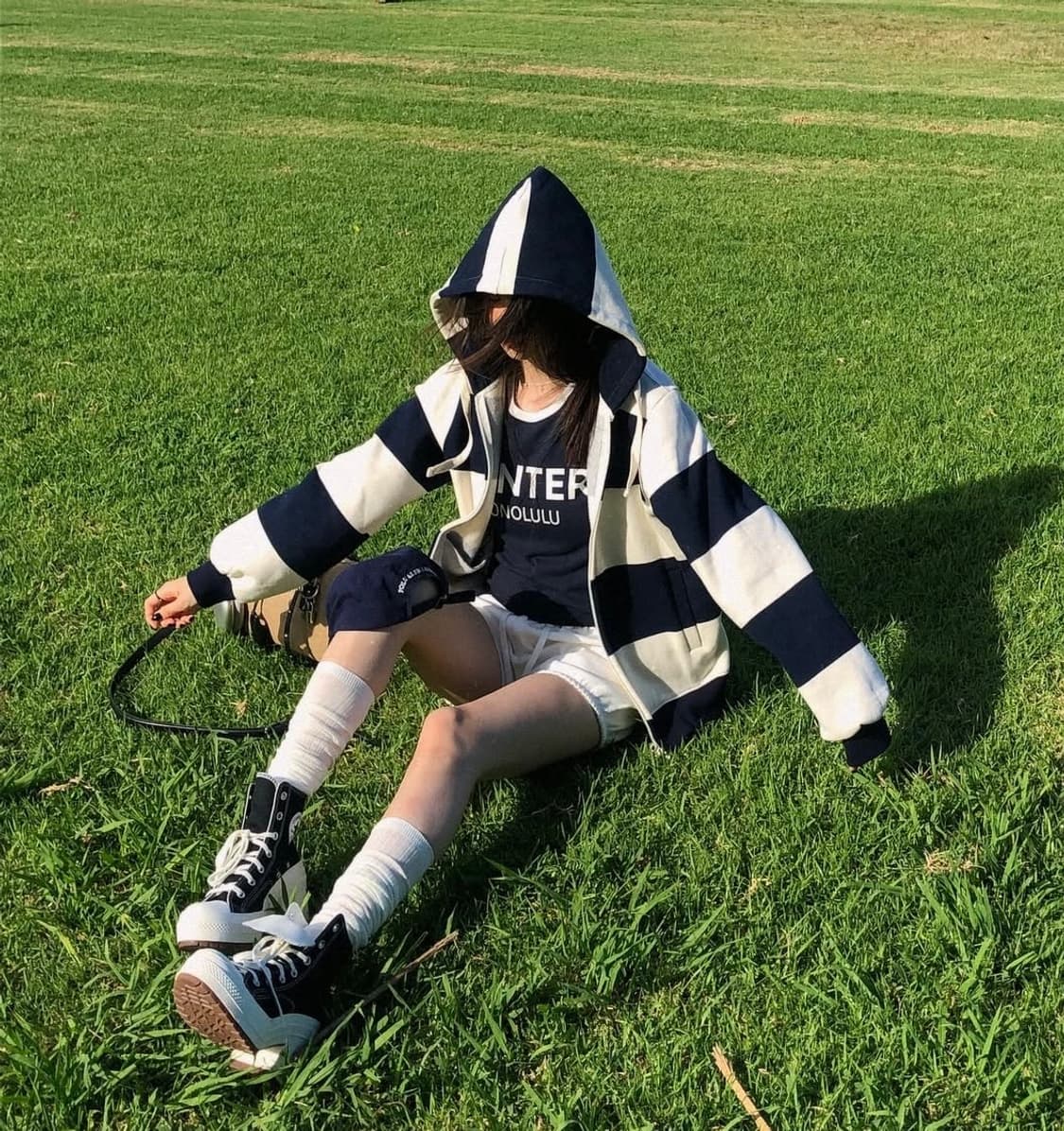 714 center 하이틴 스트라이프 셋업 네이비 상품이미지5