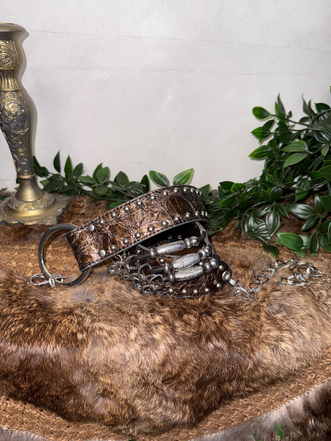 Bronze python oriental chain belt  상품이미지1