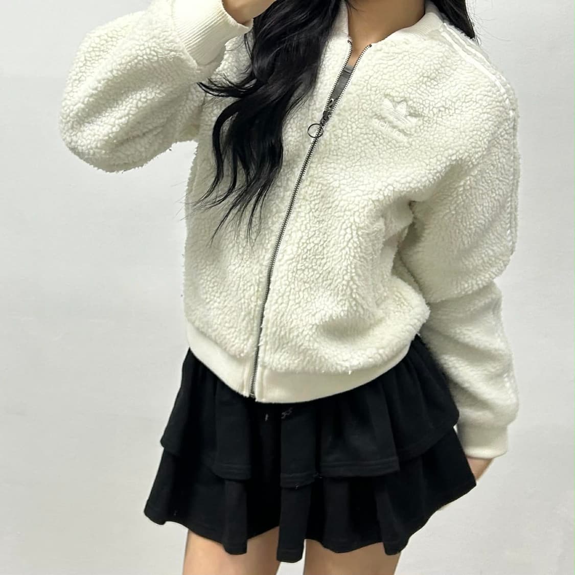 아디다스 화이트 쉐르파 플리스 자켓 뽀글이 SST 져지(85) 상품이미지1