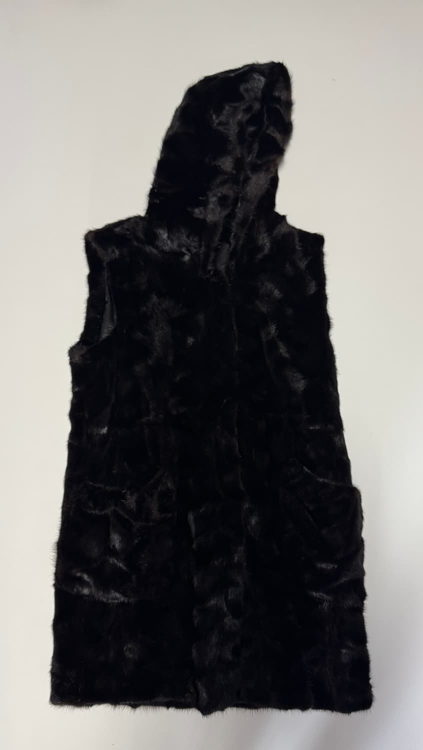 DECO 데코 리얼 밍크 100% 후드 밍크 조끼 S 상품이미지1