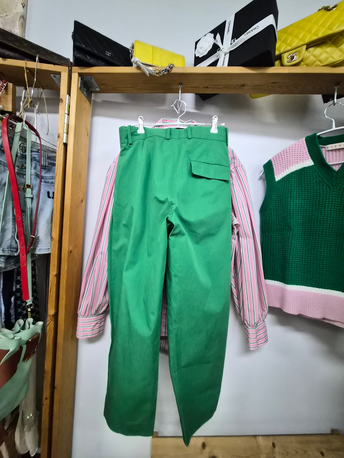 벌룬 스트라이프 셔츠. 2.코스 그린 핀턱 세미배기팬츠 상품이미지9