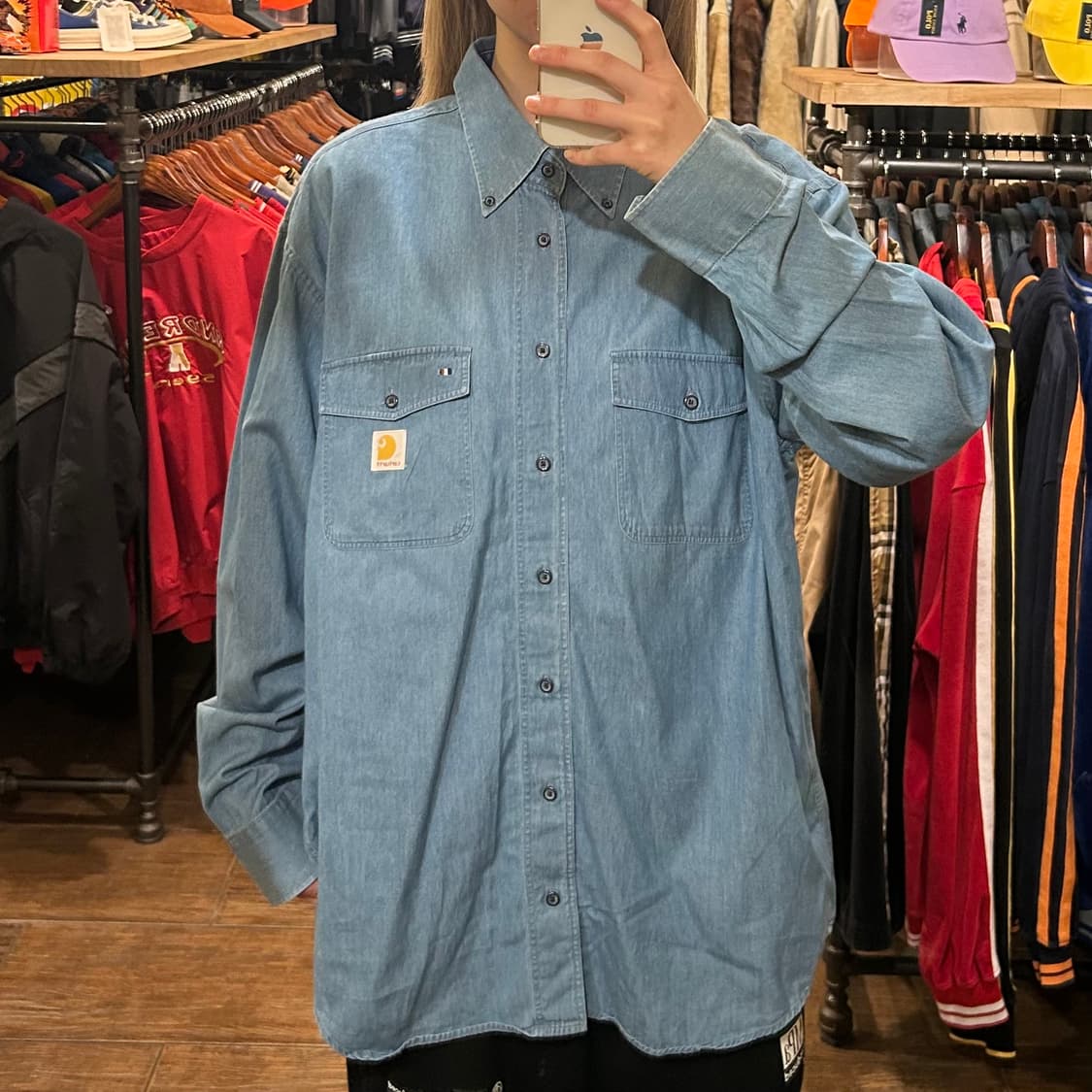 [HI]  칼하트 셔츠 데님 블루 상품이미지1