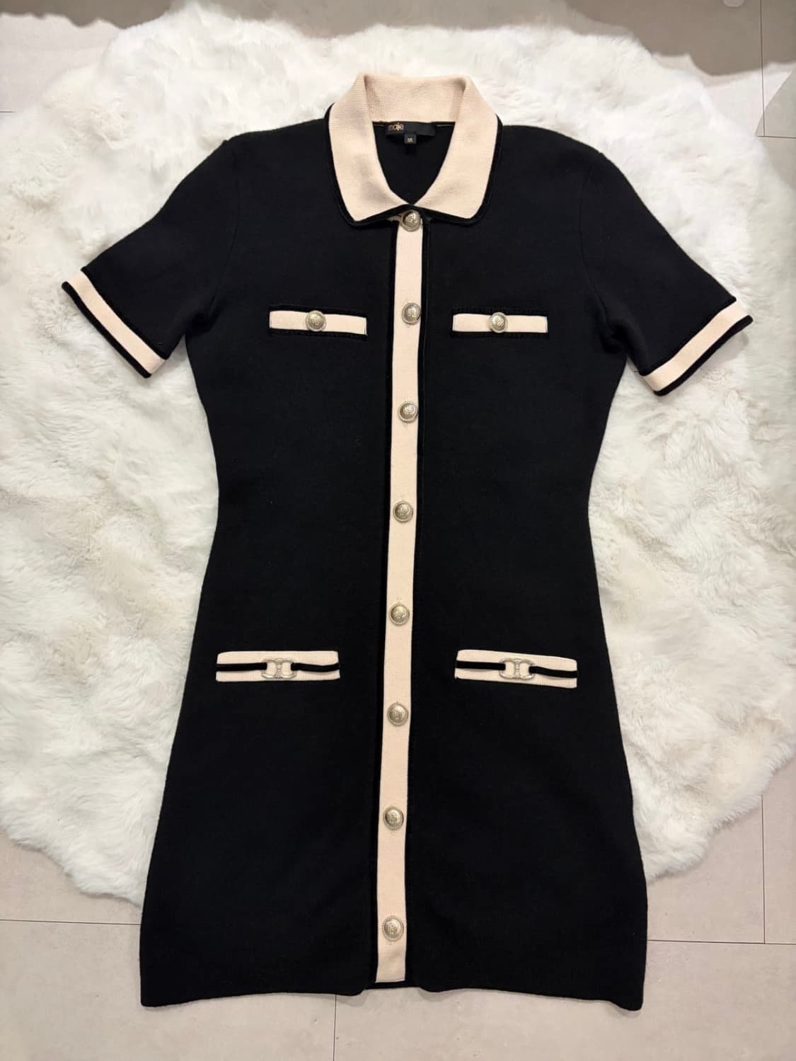 마쥬 maje 홀스빗 반팔 니트 원피스 36 상품이미지1