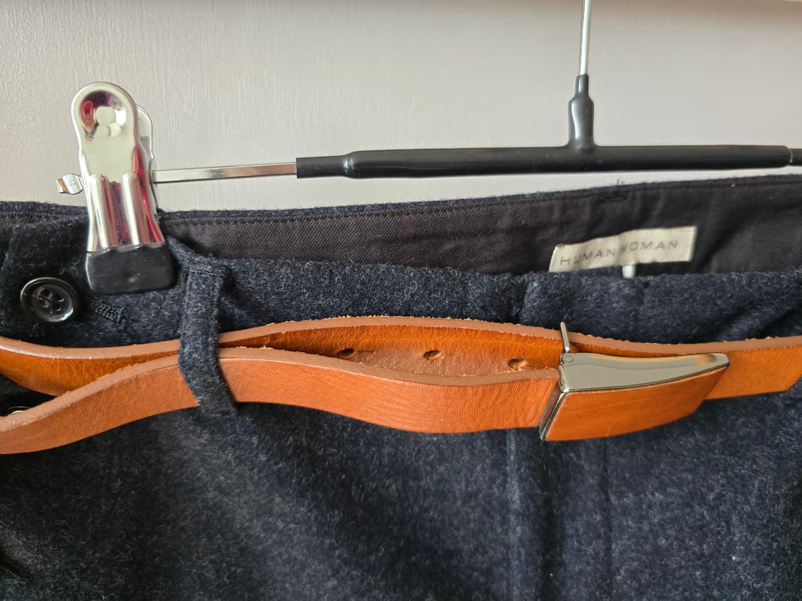 브라운 통 가죽 빈티지 벨트 상품이미지5