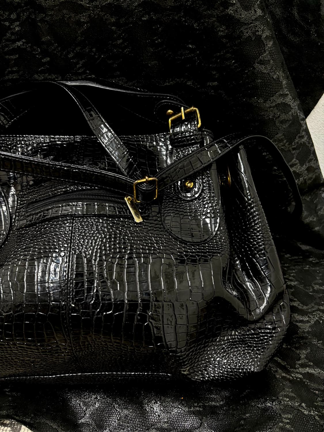 “Vintage” 00’s Mood Black Croco Bag 상품이미지3