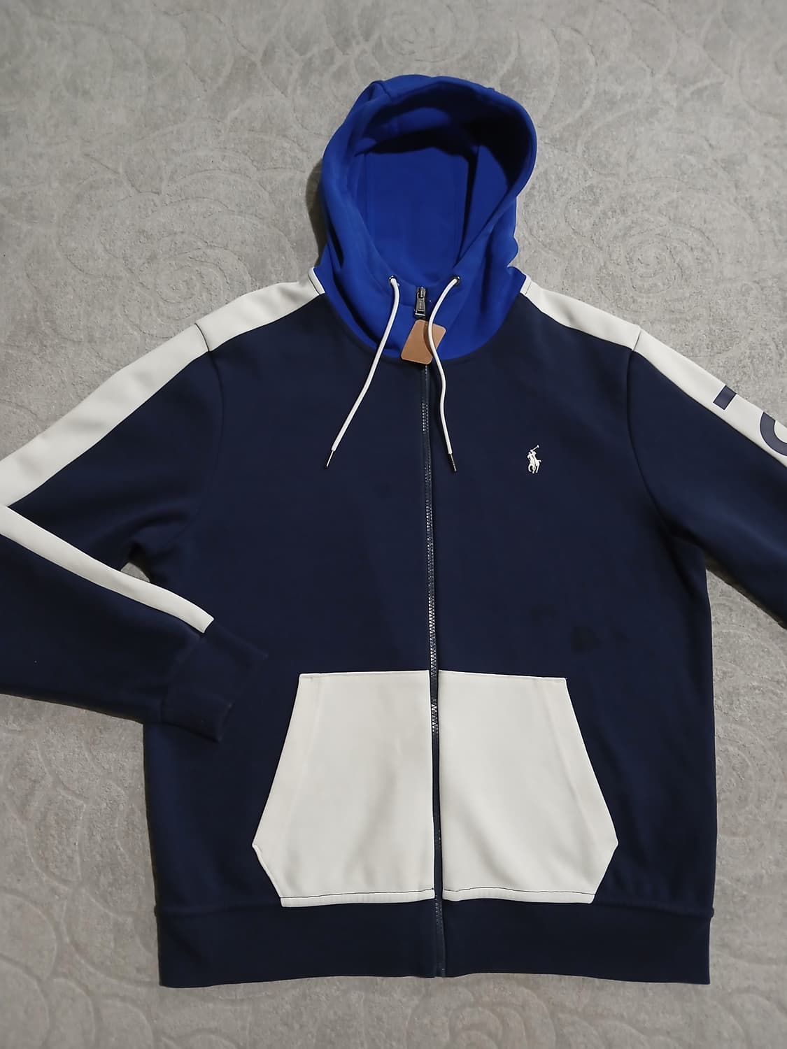 폴로 랄프로렌 네이비 배색 후드집업 L  상품이미지2