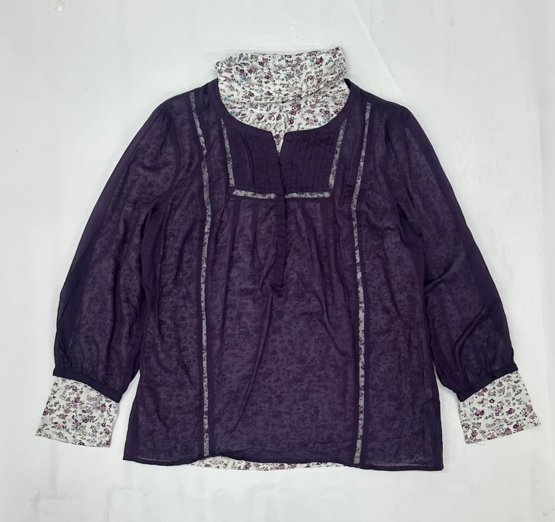 🍇하구미의 퍼플 모리걸 상의코디세트🍇 GAP 패턴 레이어드 가디건 상품이미지2