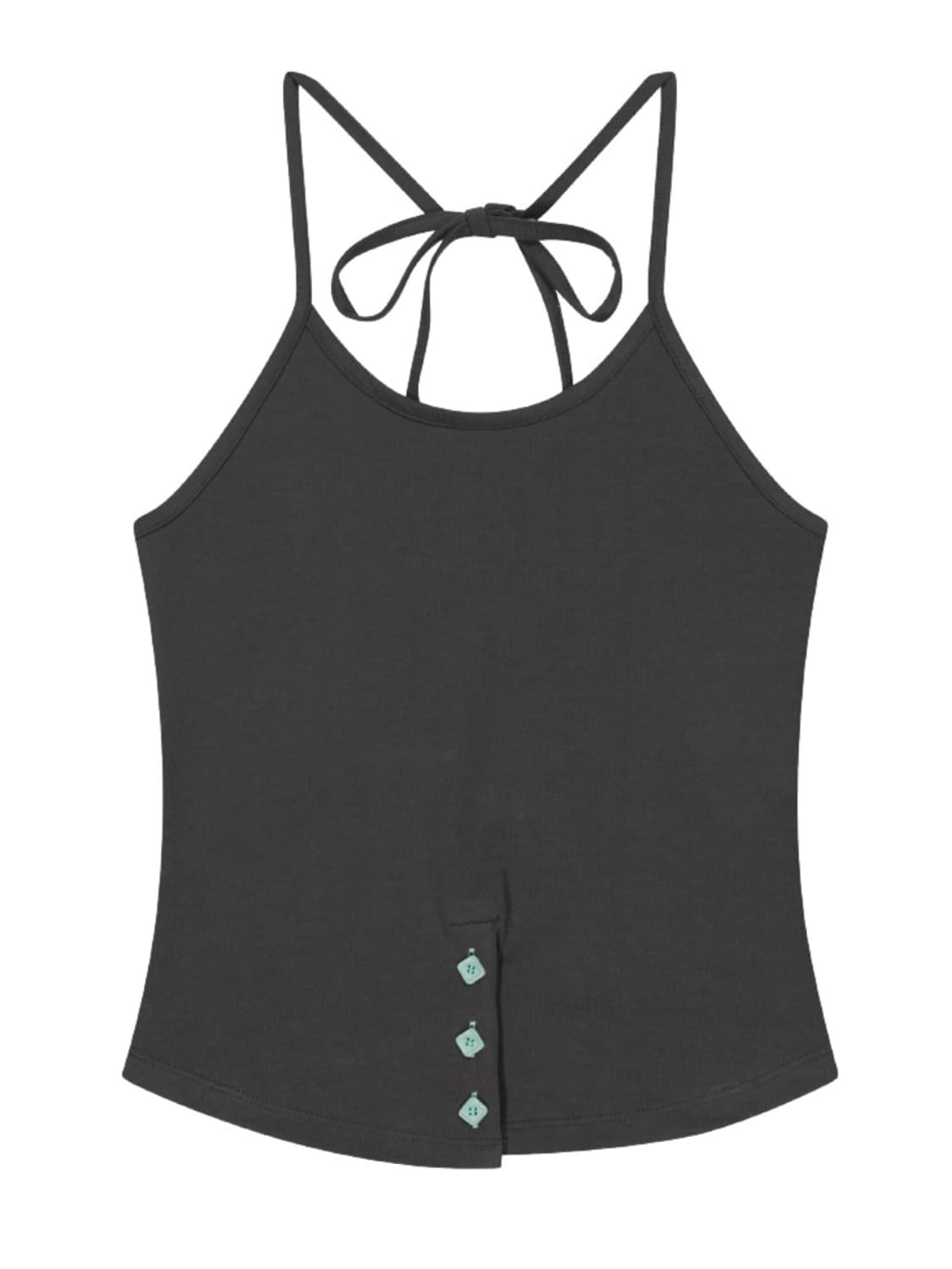 BUTTON STRAP HALTER TOP / charcoal 상품이미지3
