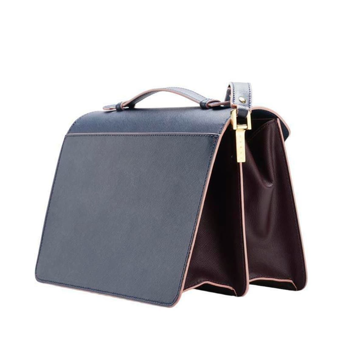 (중고) 마르니 네이비 사피아노 트렁크 탑 핸들 토트백 상품이미지2