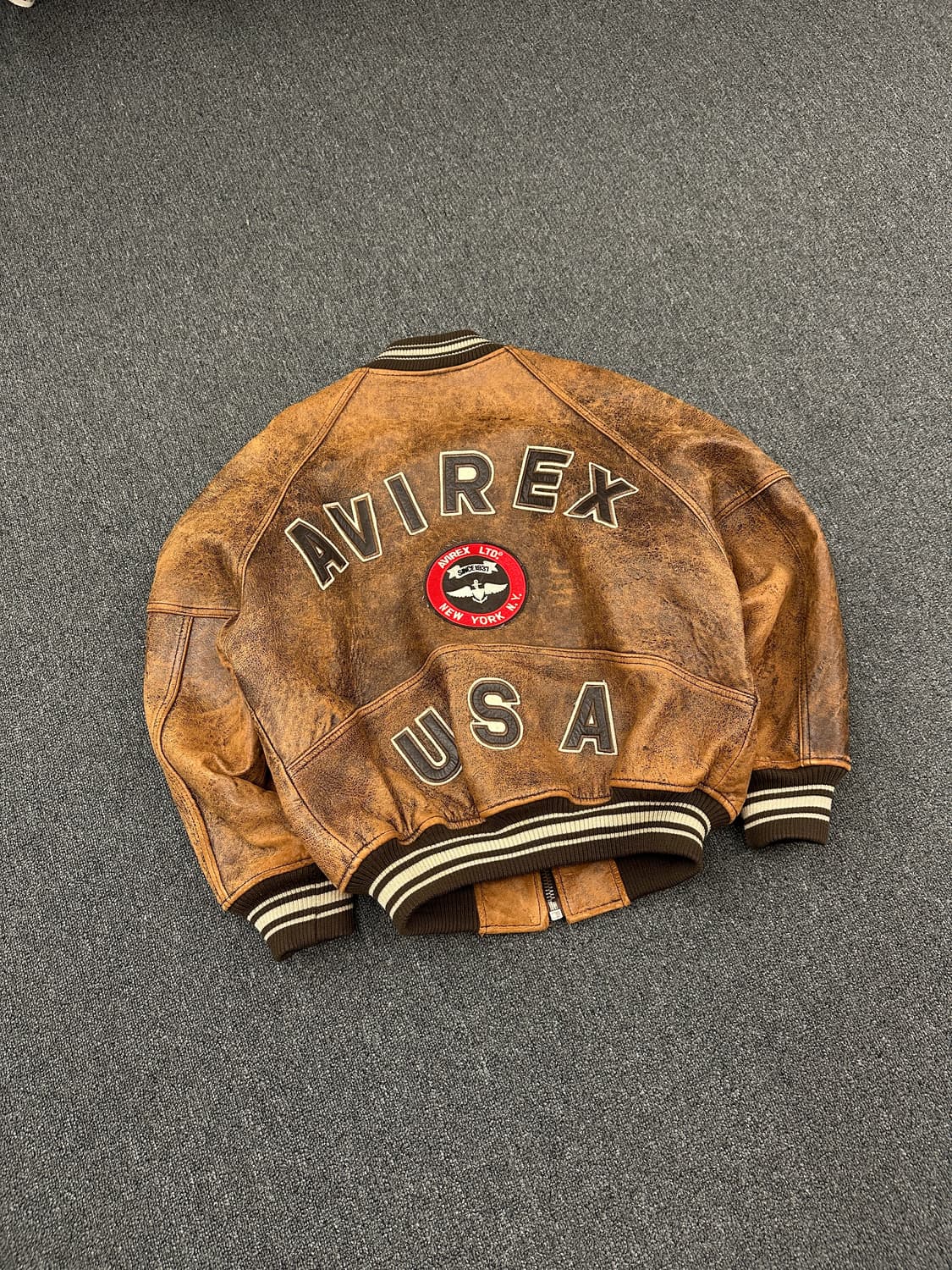 XS) 90s Avirex USA Real Leather Jacket 상품이미지1