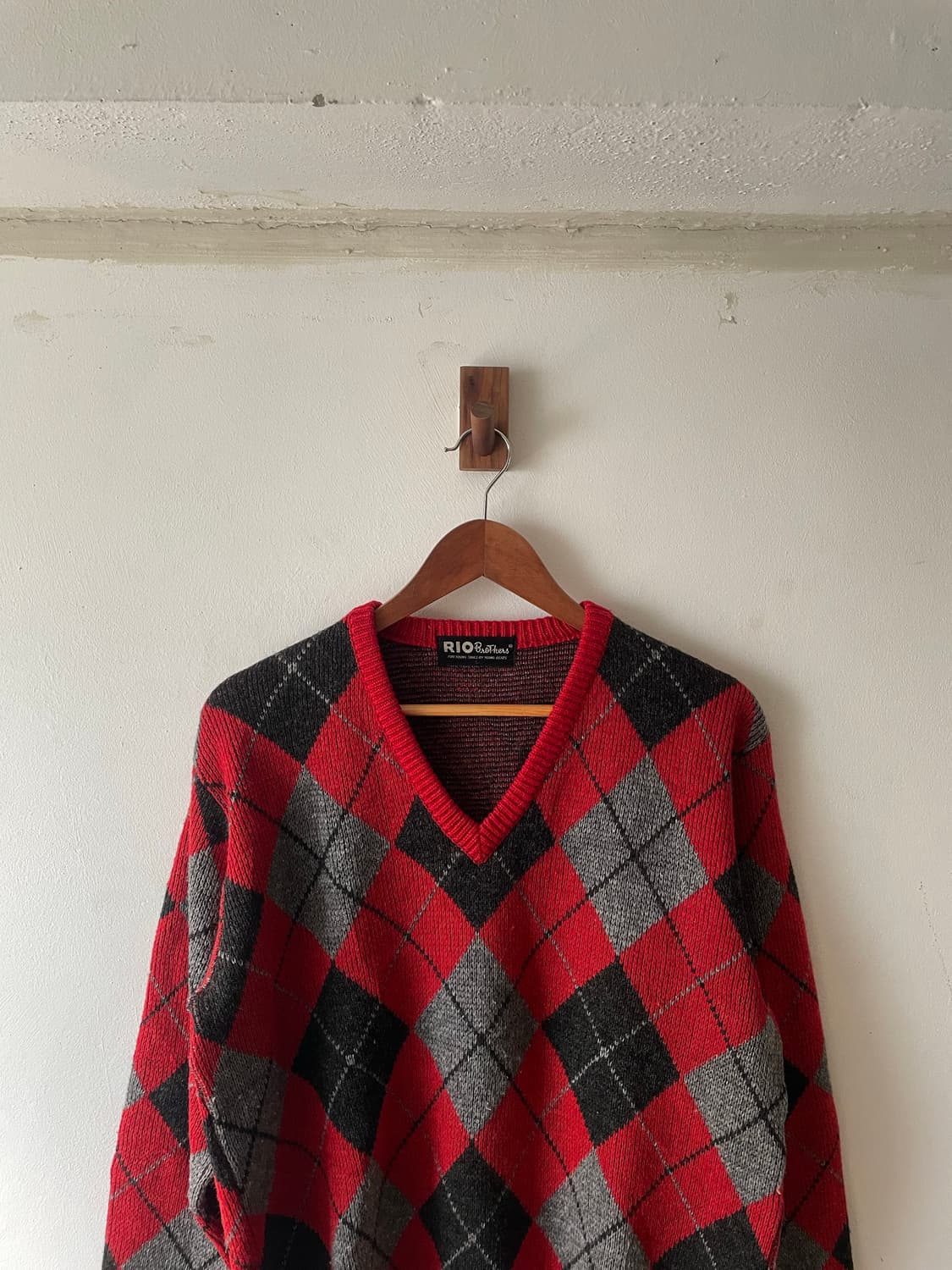 Vintage Rio Brothers Argyle V-Neck Knit 상품이미지1