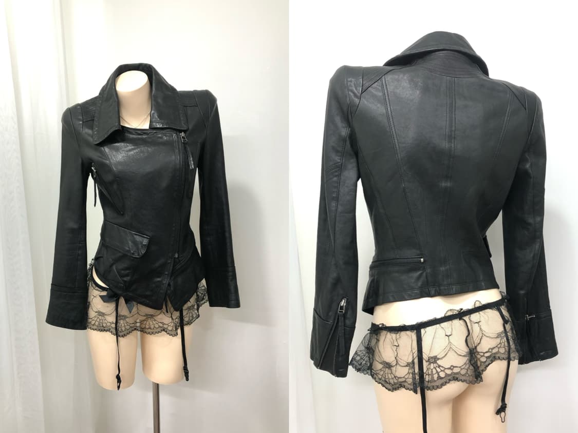 side zipper lambskin leather jacket 상품이미지4