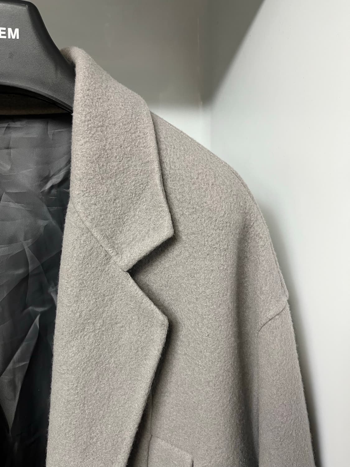 시스템옴므 그레이 캐시미어 핸드메이드 하프 코트 105사이즈 상품이미지3