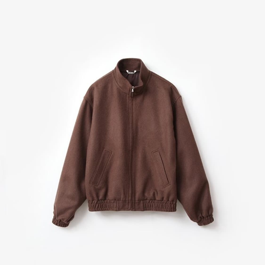 오라리 23FW 베이비 카멜 플란넬 집 블루종 다크 브라운 상품이미지1
