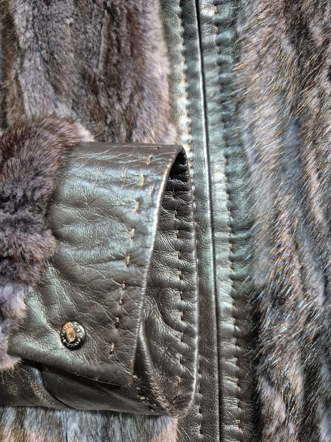 밍크 가죽배색 점퍼 S 상품이미지5